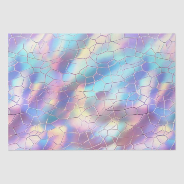 Holographic Foil Background Pattern Monogram Tissue Paper (Front)