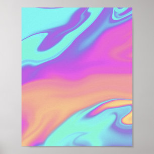 Holographic Foil Colorful Vibrant Abstract Poster