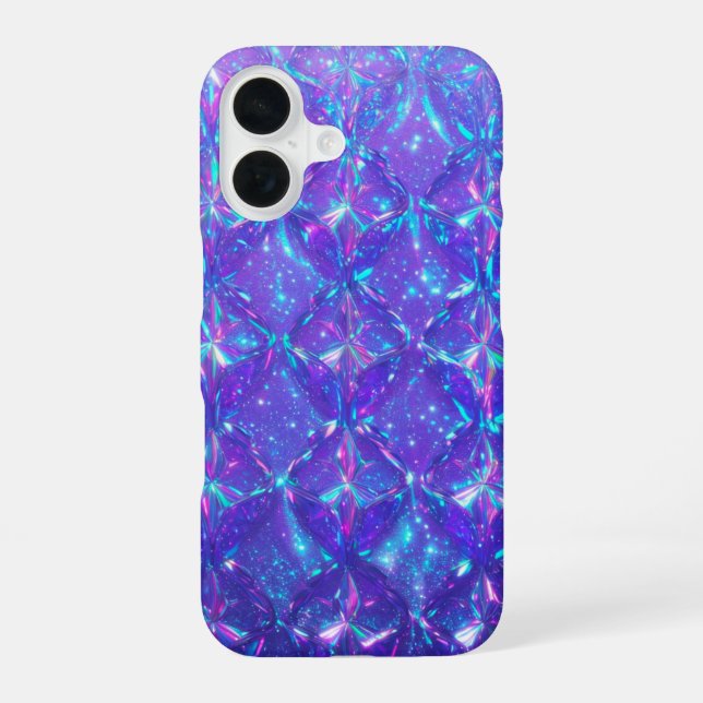 Holographic Galaxy Jewel iPhone 16 Case (Back)