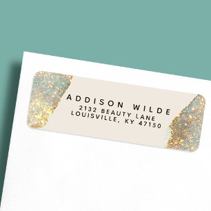 Holographic Glam Glitter Modern Return Address