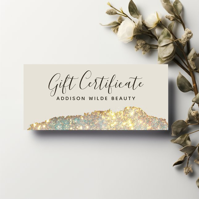 Holographic Glam Glitter Salon Gift Certificate (Creator Uploaded)