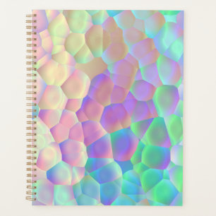 Holographic Glass Pattern, Iridescent Colors Planner