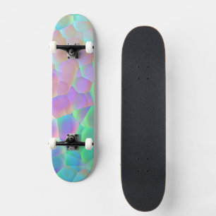 Holographic Glass Pattern, Iridescent Colours Skateboard