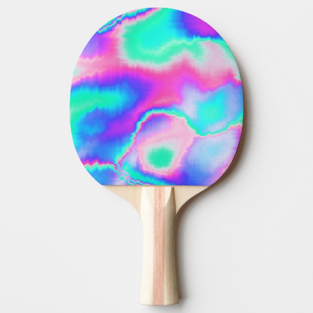 Holographic Glitch Ping Pong Paddle (Front)