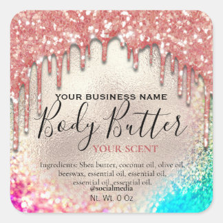 Holographic Glitter Body Butter Labels