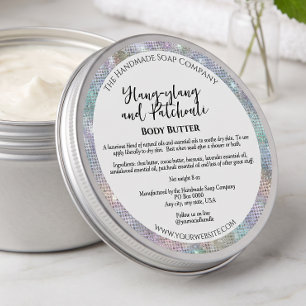 Holographic Glitter Border Body Butter Jar Label