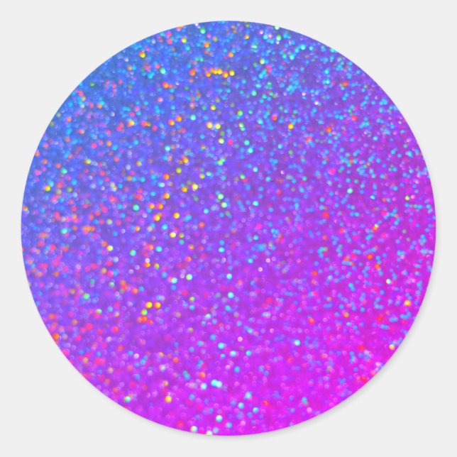 holographic glitter classic round sticker (Front)