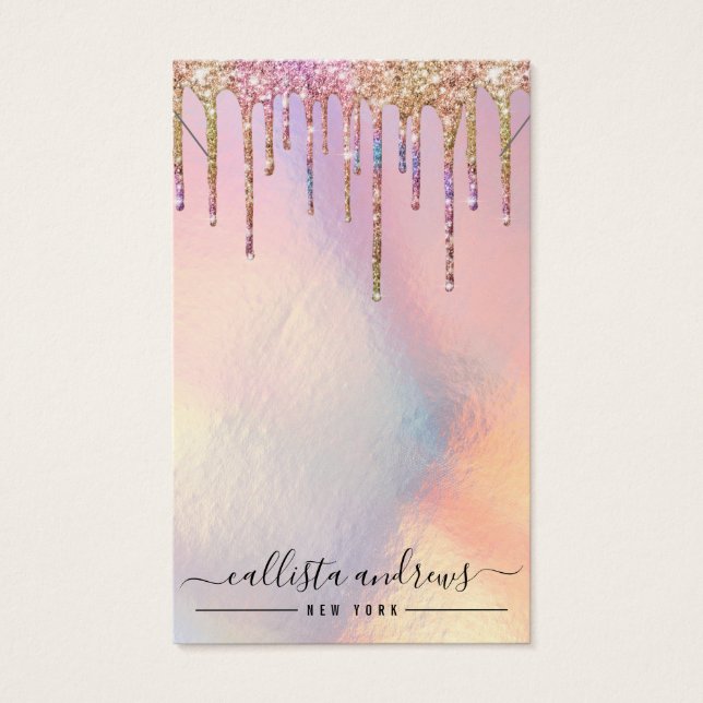 Holographic Glitter Drips Anklet Display Card (Front)