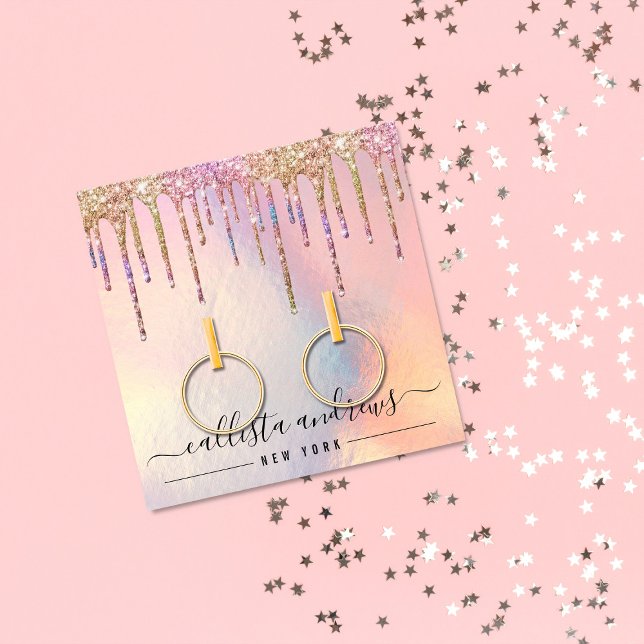 Holographic Glitter Drips Earring Display Card (Creator Uploaded)