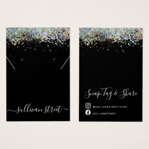 Holographic Glitter Earrings Necklace Display Card