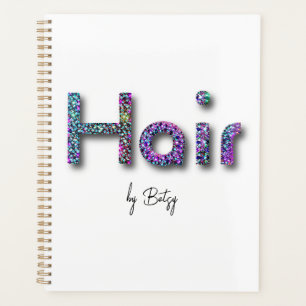 Holographic Glitter Hair Stylist Appointment Book Planner