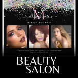 Holographic Glitter Makeup Artist Photo Black<br><div class="desc">Holographic Glitter Makeup Artist Photo Black Flyer</div>