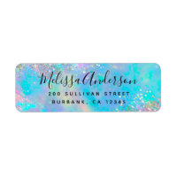 Holographic Glitter Opal Iridescent Return Address