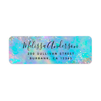 Holographic Glitter Opal Iridescent Return Address