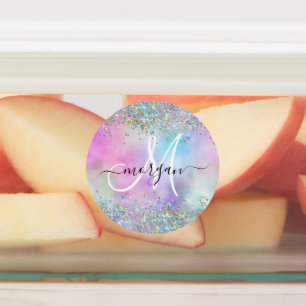 Holographic Glitter Rainbow Pastels Monogram