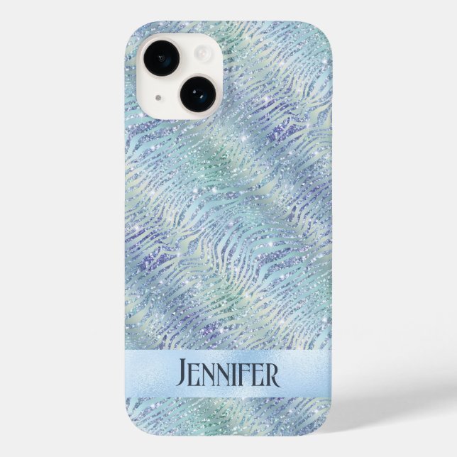 Holographic glitter zebra print Case-Mate iPhone case (Back)