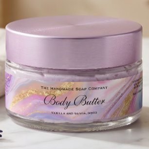 Holographic & Gold Cosmetics Body Butter Jar Label