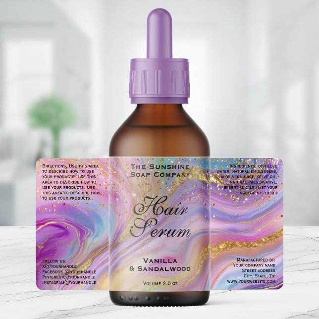 Holographic & Gold Foil & Glitter Dropper Bottle (Creator Uploaded)