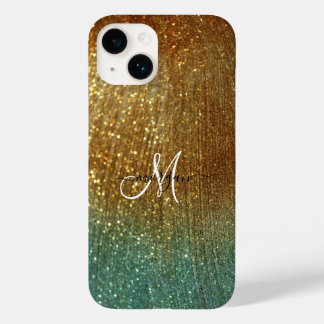 Holographic gold glitter personalised Case-Mate iPhone 14 case