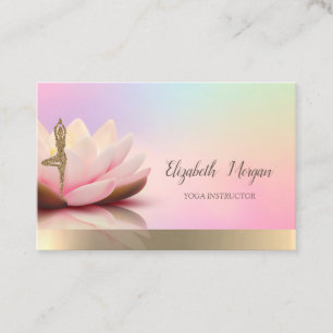 Holographic Gold,Lotus,Yoga Glitter Girl Business Card