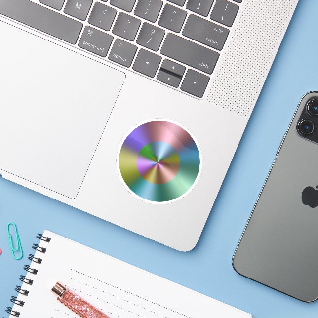 Holographic Gradient Concentric Circles (Laptop w/ iPhone)