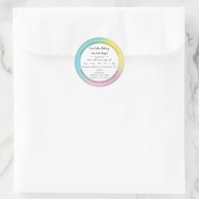 Holographic Gradient Cottage Food Law Stickers (Bag)