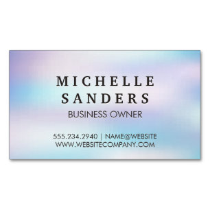 Holographic Gradient   Simple Background Magnetic Business Card