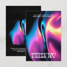 Holographic Groovy Vibrant Liquid Neon Thank You