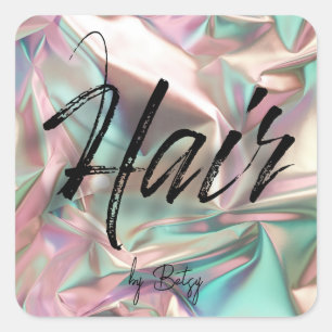 Holographic Hair Stylist Square Sticker