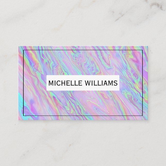 Holographic Iridescent | Abstract Background Business Card (Front)