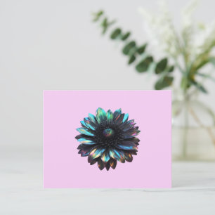 Holographic Iridescent Black Dahlia Postcard
