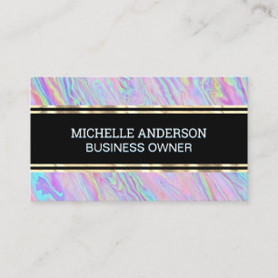 Holographic Iridescent Liquify Background Business Card