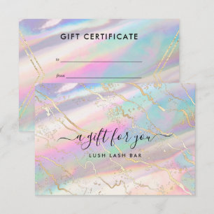 Holographic Iridescent Opal Gem Gift Certificate