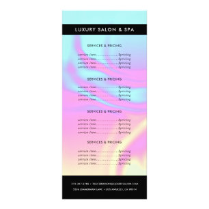 Holographic Iridescent Opal Gem   Pricing Services Rack Card