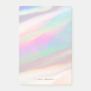 Holographic Iridescent Opal Gemstone Personalised Post-it Notes