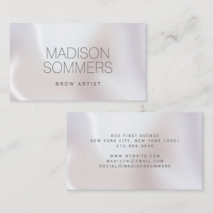 Holographic Iridescent Pearl Brow Artist Business Card