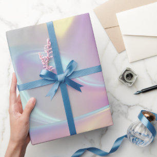 Holographic Iridescent Wave Wrapping Paper