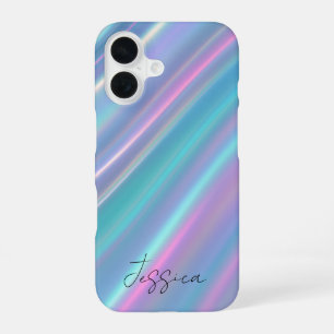 Holographic Iridescent Waves iPhone 16 Case