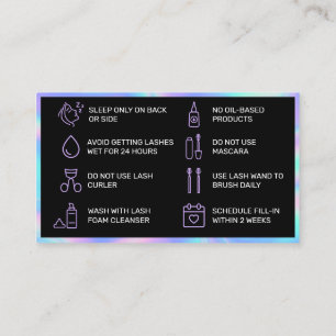 Holographic Lash Aftercare Card