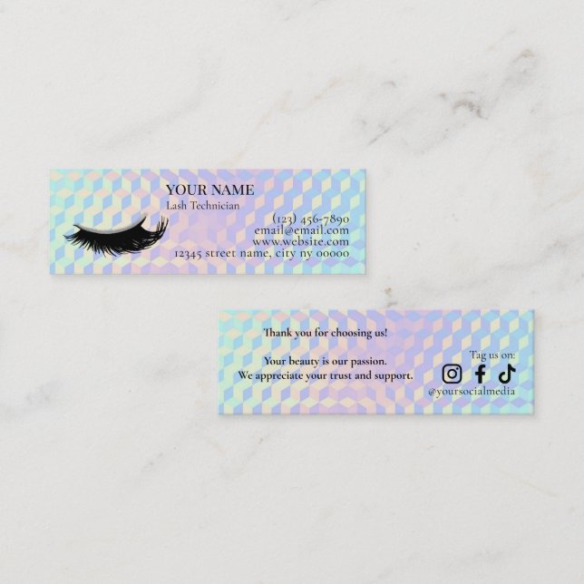 Holographic Lash Technician Thank you Card (Front/Back)