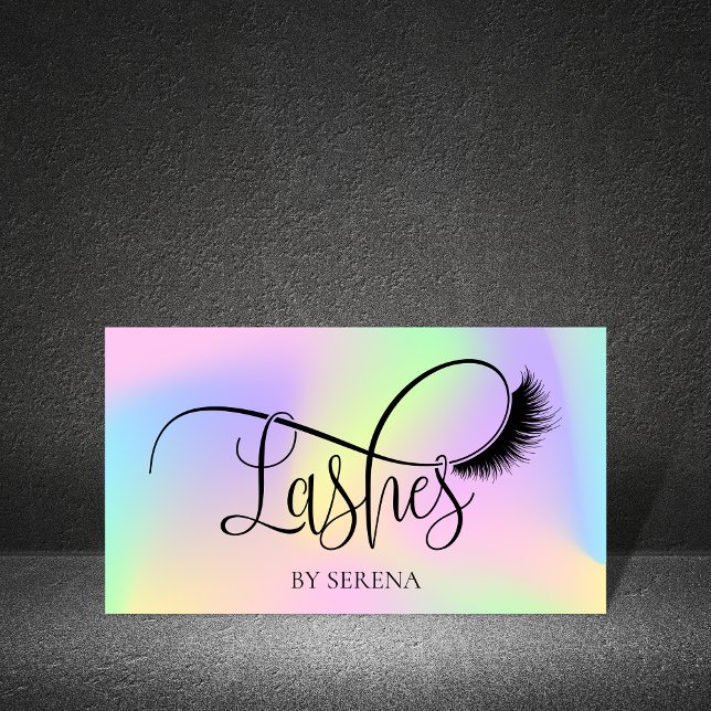 Holographic Lashes Beauty Makeup Artist Holo Foil Business Card (Creator Uploaded)