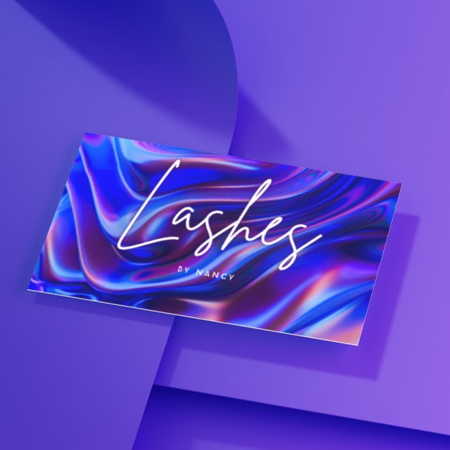 Holographic Lashes Makeup Artist Beauty Salon Business Card (Creator Uploaded)