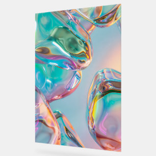 Holographic Liquid Metal Gradient Aura Aesthetic Acrylic Sign