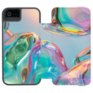 Holographic Liquid Metal Gradient Aura Aesthetic Incipio Watson™ iPhone 5 Wallet Case