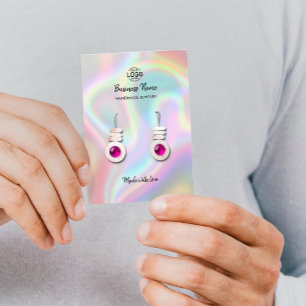 Holographic Logo Jewellery Earrings Display Card