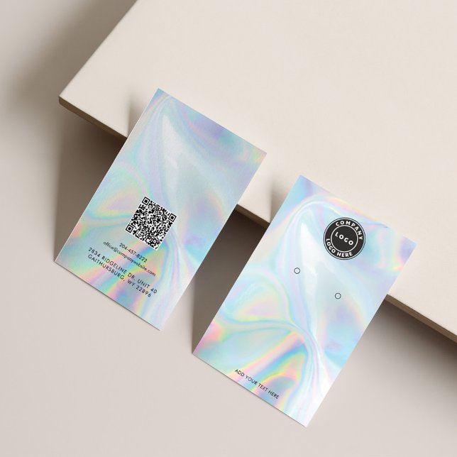 Holographic Logo QR Code Earring Display Card (Creator Uploaded)