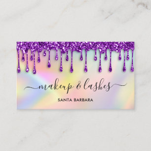 Holographic Logo QR Code Lash Makeup Hair Studio Business Card