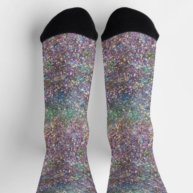 Holographic Luxury Rainbow Glitter Socks (Top)