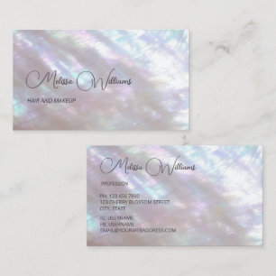 Holographic Makeup Artist Calligraphy Business Card