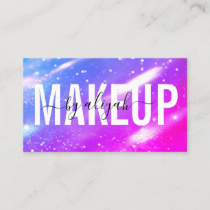 Holographic Makeup Artist Typography Bold Business Card